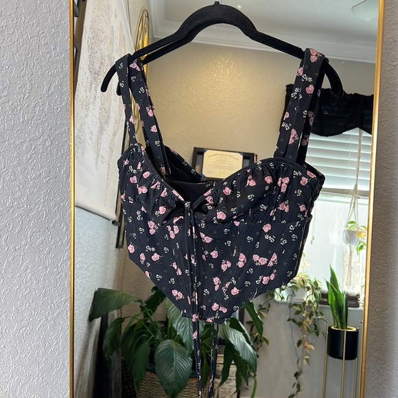 House of CB ‘Gene’ Black Floral Rose Corset Bustier - Picture 13 of 13